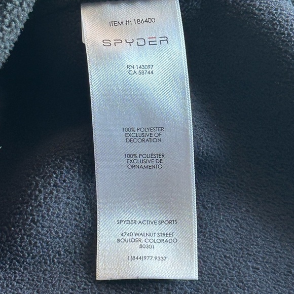 Spyder Men’s Fleece Lined Black Pullover with Red 1/4 Zipper - Picture 16 of 16